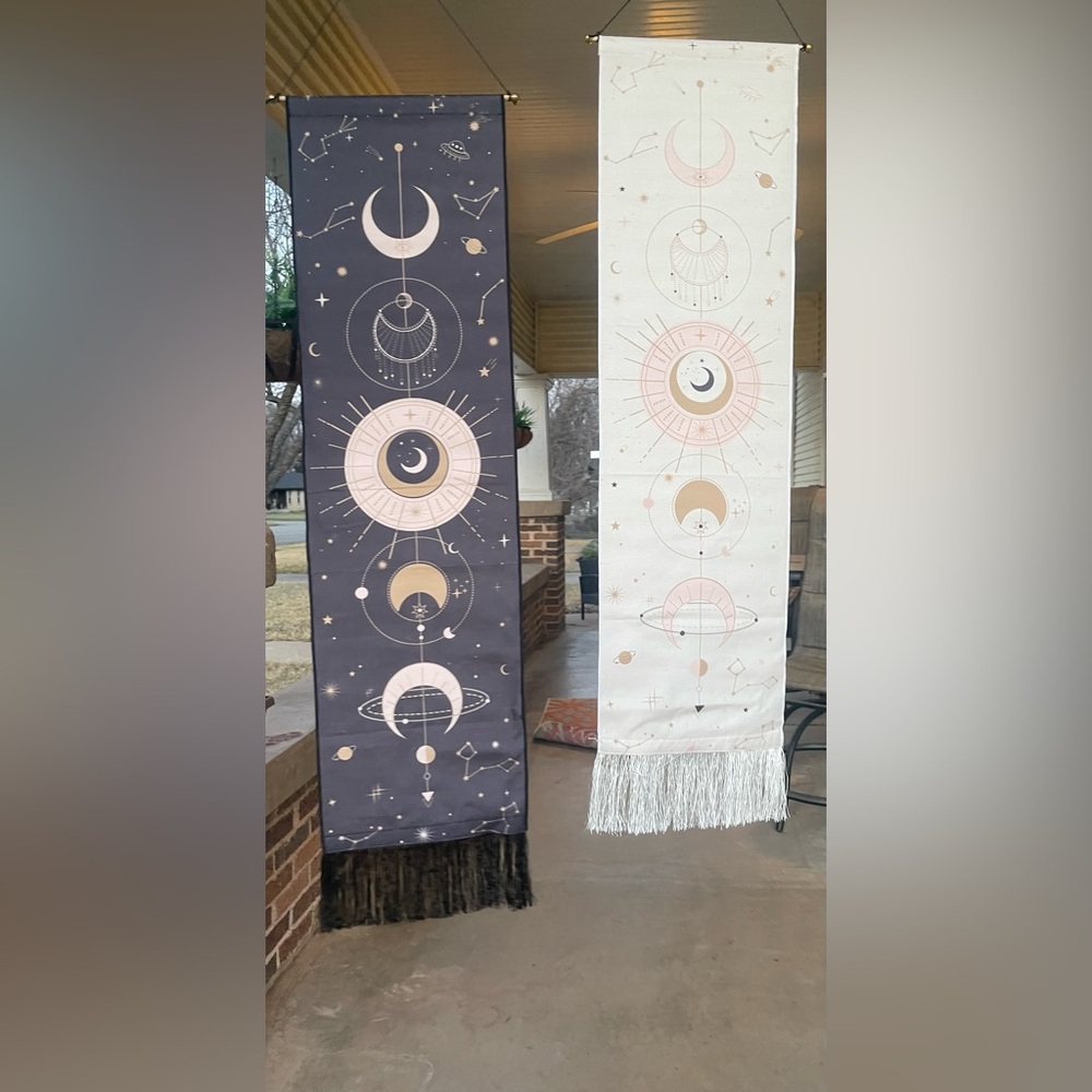 Celestial Wall Hanging Set - Black and Cream